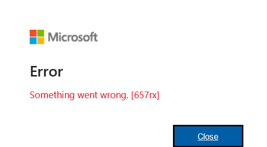 Error 657rx dialog