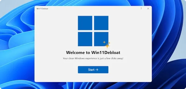 Win11Debloat interface