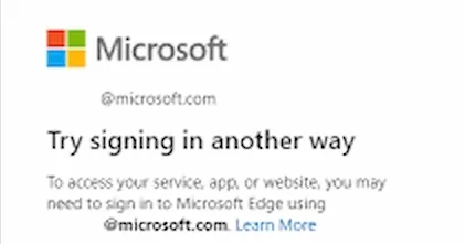 Microsoft 365 sign-in error dialog on Windows desktop